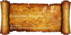 Czettner Etelka névjegykártya